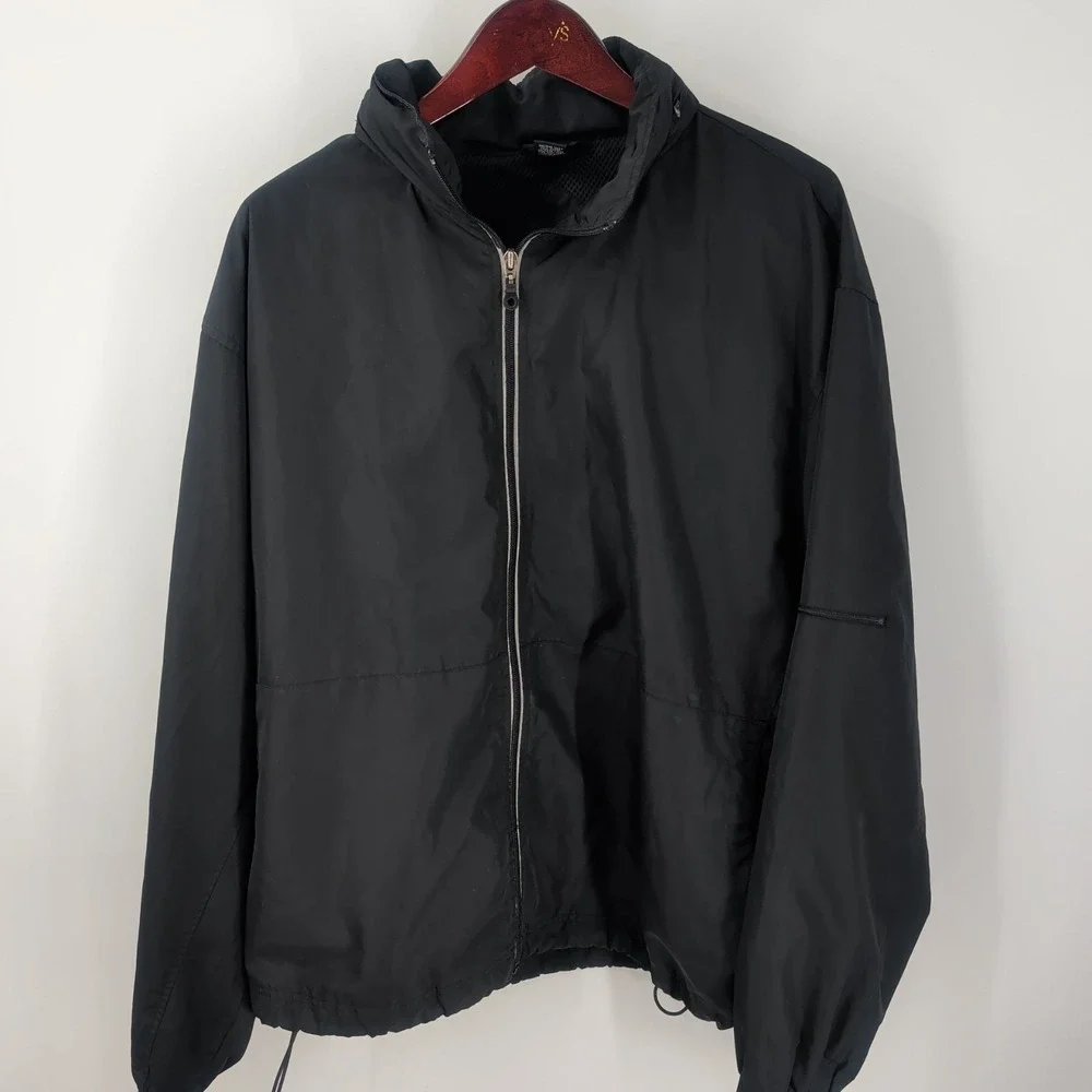 Vintage 90's Vantage OPS‎ Full Zip Hiking Windbreaker Jacket Black Size XL